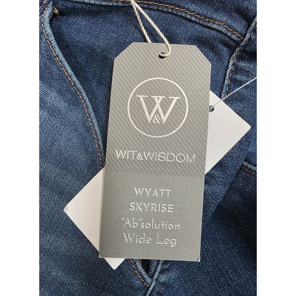 Wit & Wisdom Wyatt Skyrise Ab-solution Wide Leg Jeans Dark Wash 27" Inseam - Picture 9 of 10